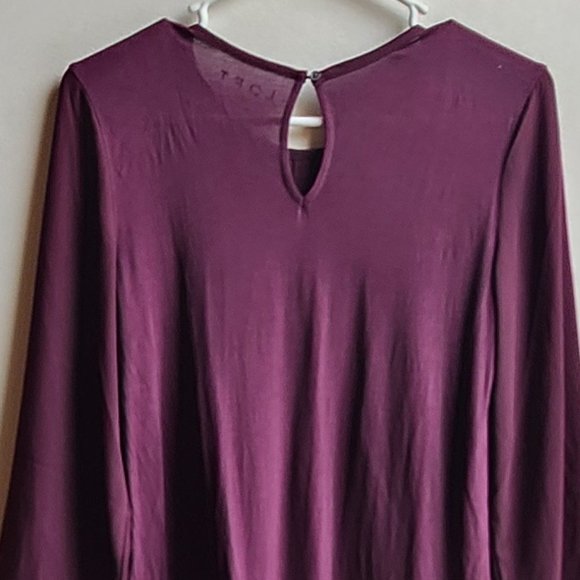 LOFT Deep Purple Lace Front Blouse Size XS Petite - Picture 12 of 15